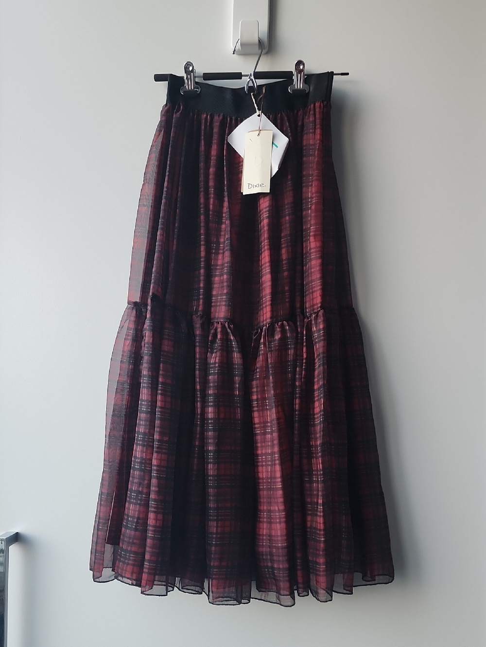 BNWT Dixie Flowy Plaid Print Maxi Skirt